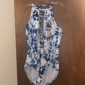 Cacique One piece Swimsuit Blue Tie Dye